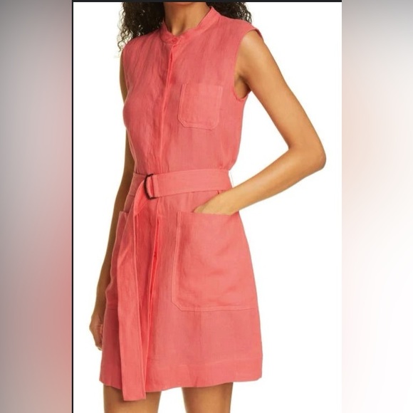 JUDITH & CHARLES  Flora Workwear Shirtdress  in Watermelon - Picture 3 of 11